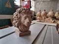 Lion bust made of Ash wood with personal names engraving