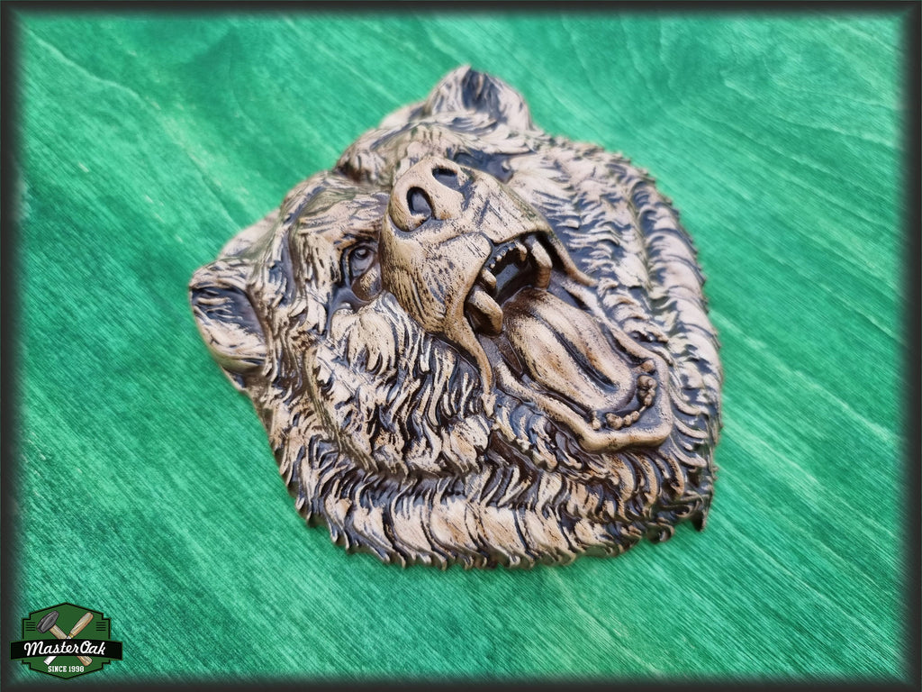 Angry Bear Head carved of wood,  Unusual wall decor, Viking carving, Celtic Lord Of Woods, Wall art, Wall decor, Wall hanging