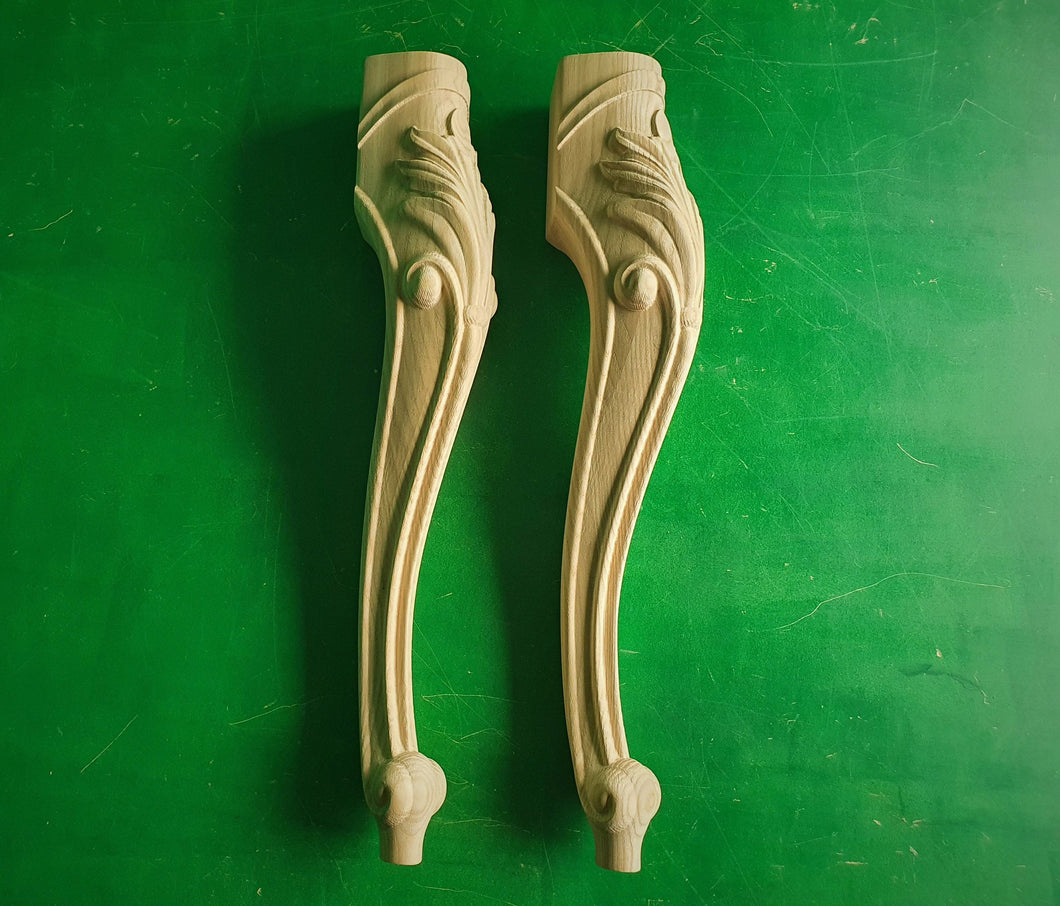 Cool Carved Cabriole Legs, Set 2pc, for the table, classic style legs, baroque legs, wooden legs