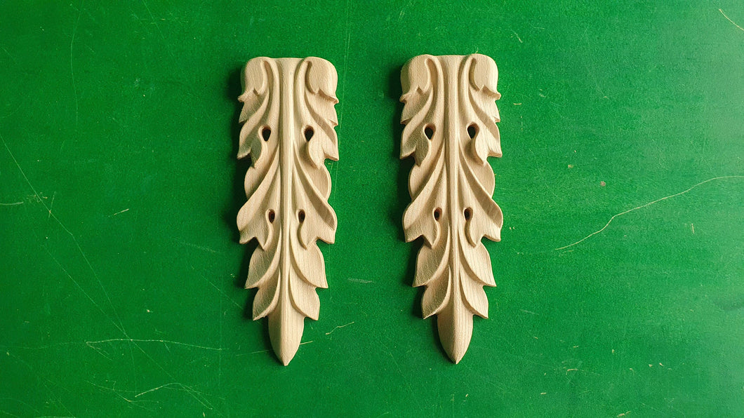 Carved Wooden Corbels Unpainted, Set 2pc, Home Wall Embellishments, wood onlays, wood wall art decor