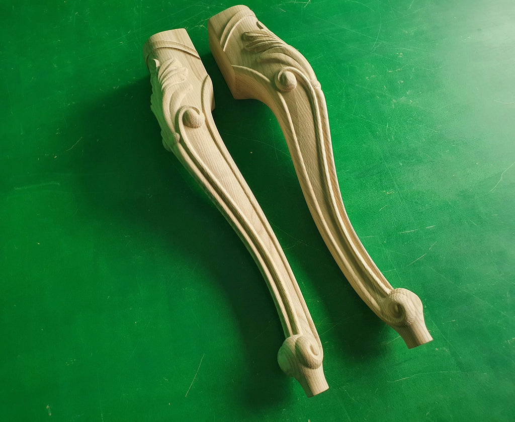 Cool Carved Cabriole Legs, Set 2pc, for the table, classic style legs, baroque legs, wooden legs