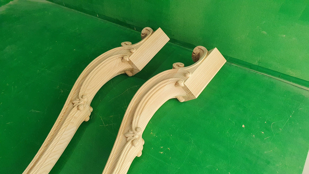 Beautiful Carved Cabriole Legs, Set 2pc, for the table