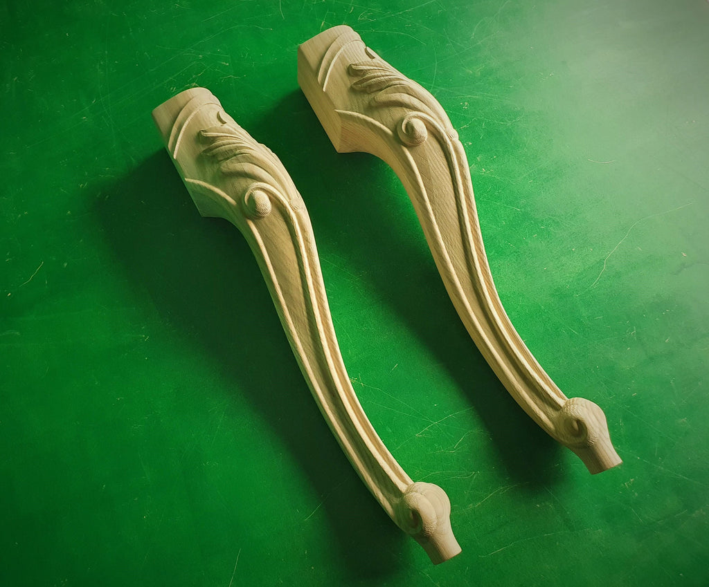 Cool Carved Cabriole Legs, Set 2pc, for the table, classic style legs, baroque legs, wooden legs