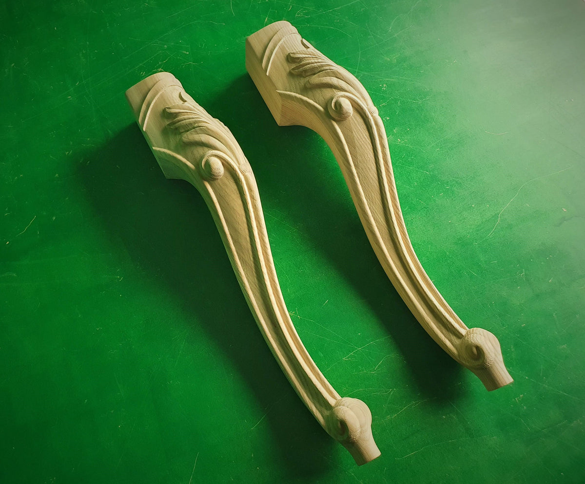 Cool Carved Cabriole Legs, Set 2pc, for the table, classic style legs, baroque legs, wooden legs