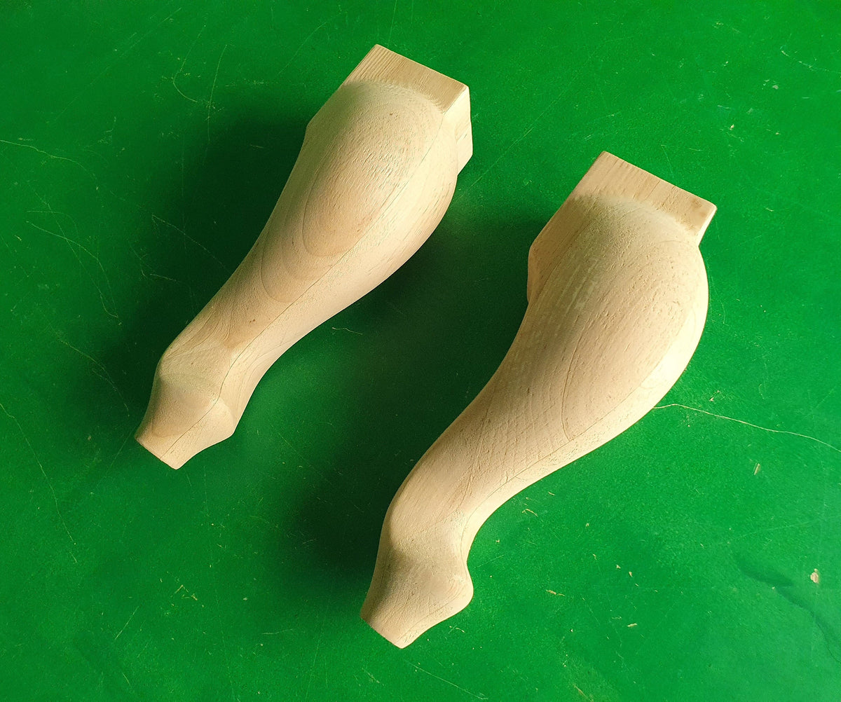 Classic  Cabriole Legs, Set 2pc, classic style legs, baroque legs, wooden legs, queen anne style