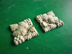 Grape Rosettes of wood, Unpainted, Set of 2pcs, Home Wall Embellishments, wood onlays, wood wall art decor