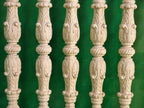Carved balustrade of wood, carved banister of wood, stair balusters, Custom size wood balusters for stairs