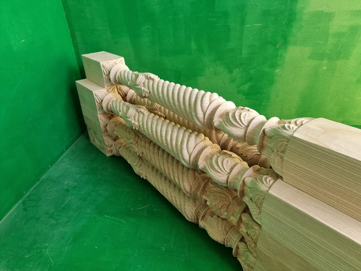 Wooden baluster for the stairs or balustrade, carved banister of wood, stair balusters, Custom size wood balusters for stairs