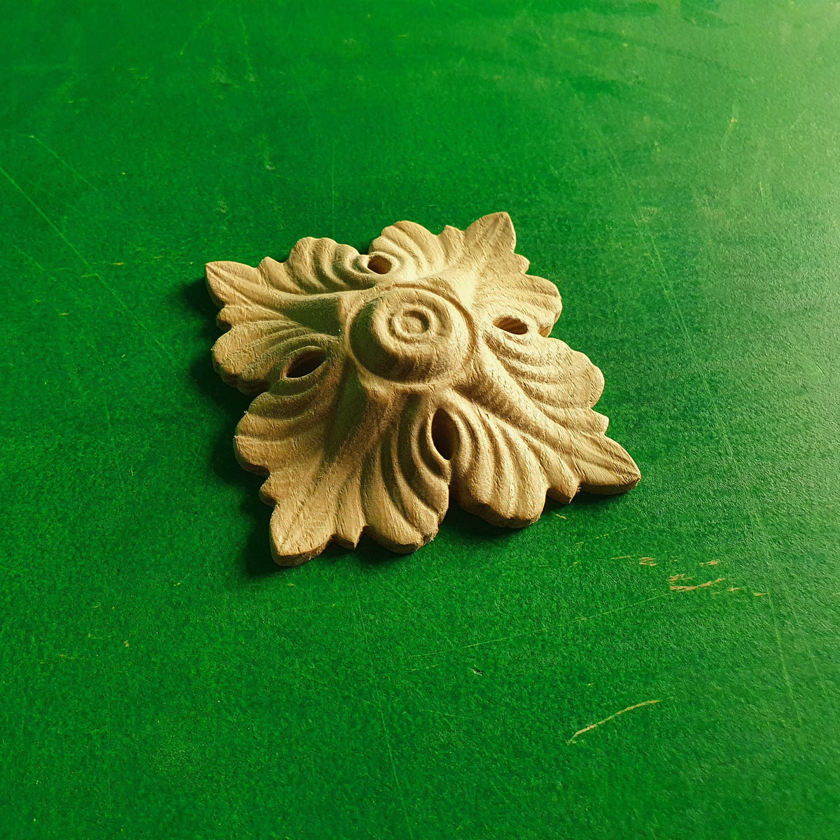 Pair of Carved Rosettes Unpainted, Set of 2pcs, Home Wall Embellishments, wood onlays, wood wall art decor