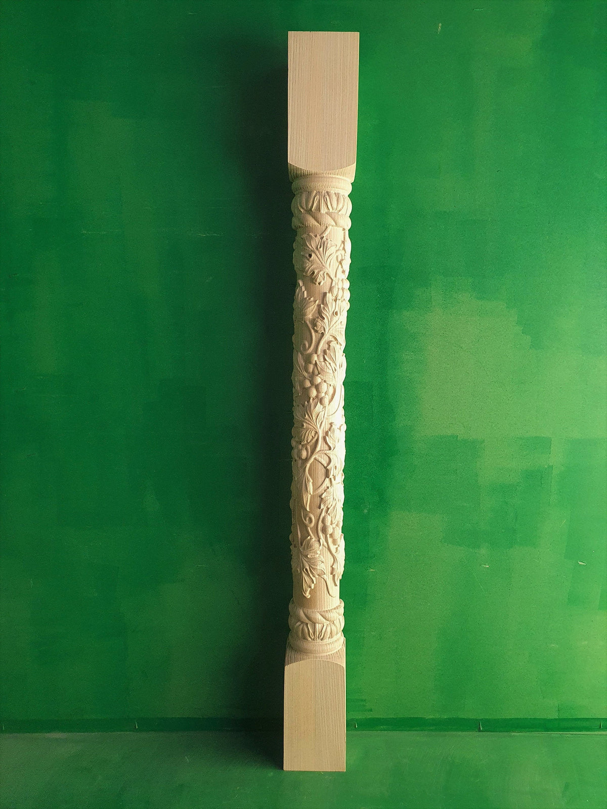 Baluster with Grape, carved banister of wood, stair banister, Carved wood balusters for stairs