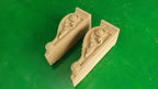 Decorative Carved Wooden Corbels Unpainted, Set 2pc, Home Wall Embellishments, wood onlays, wood wall art decor