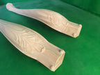 Carved Cabriole Legs of wood, Set of 2pc, for the dinner table, coffee table, for furniture restoration