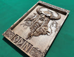 God ODIN with helmet , Scandinavian God,  Celtic wood carving, Viking carving, wooden carving