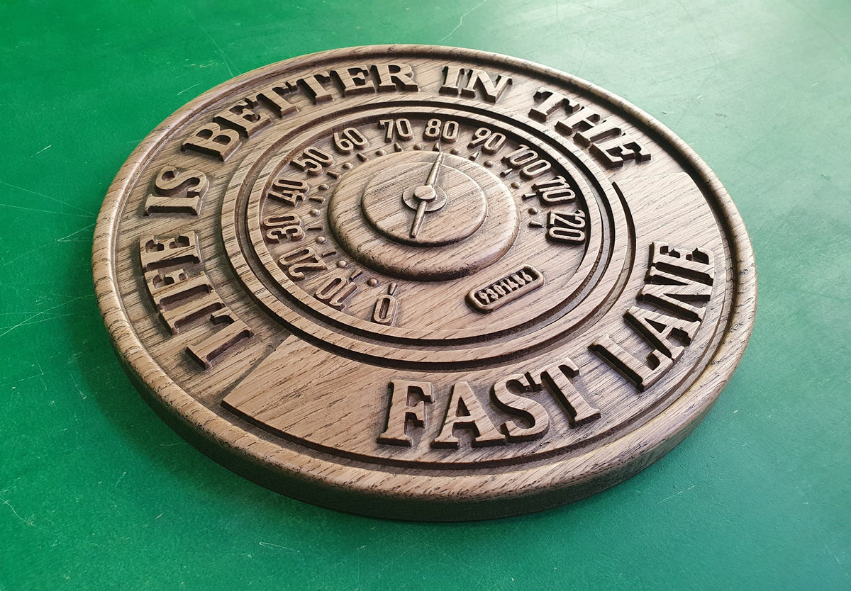 Life Is Better In The Fast Lane, carved painting of wood