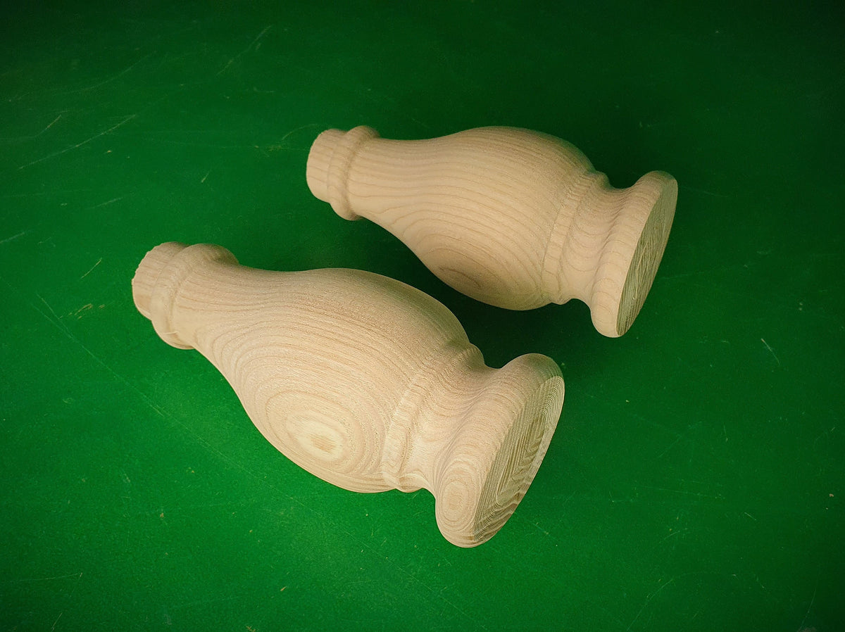 Round Wooden Legs, Set 2pc, for the table, classic style legs, baroque legs, wooden legs