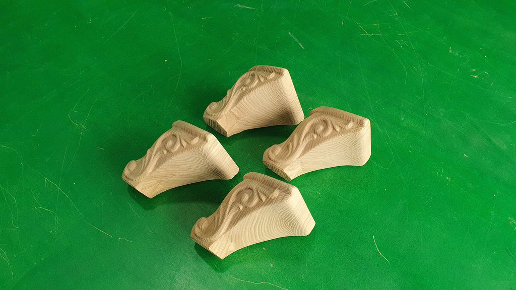 Carved Cabriole Legs, Set 4pc, for the cupboard, baroque Style, wooden legs, furniture leg