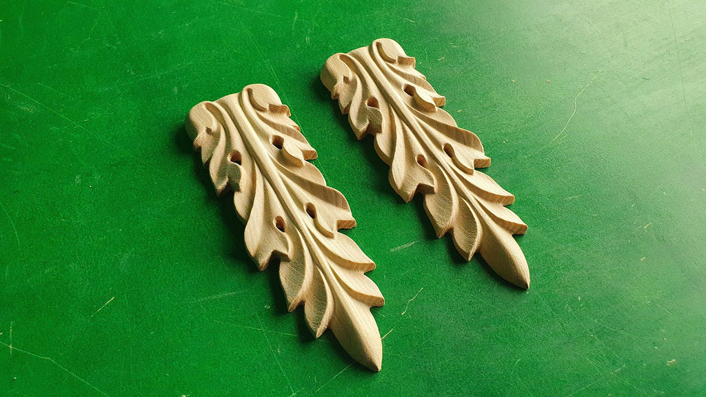 Carved Wooden Corbels Unpainted, Set 2pc, Home Wall Embellishments, wood onlays, wood wall art decor