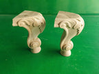 Pair of Little Carved Legs, Set 2pc, classic style legs, baroque legs, wooden legs, queen anne style