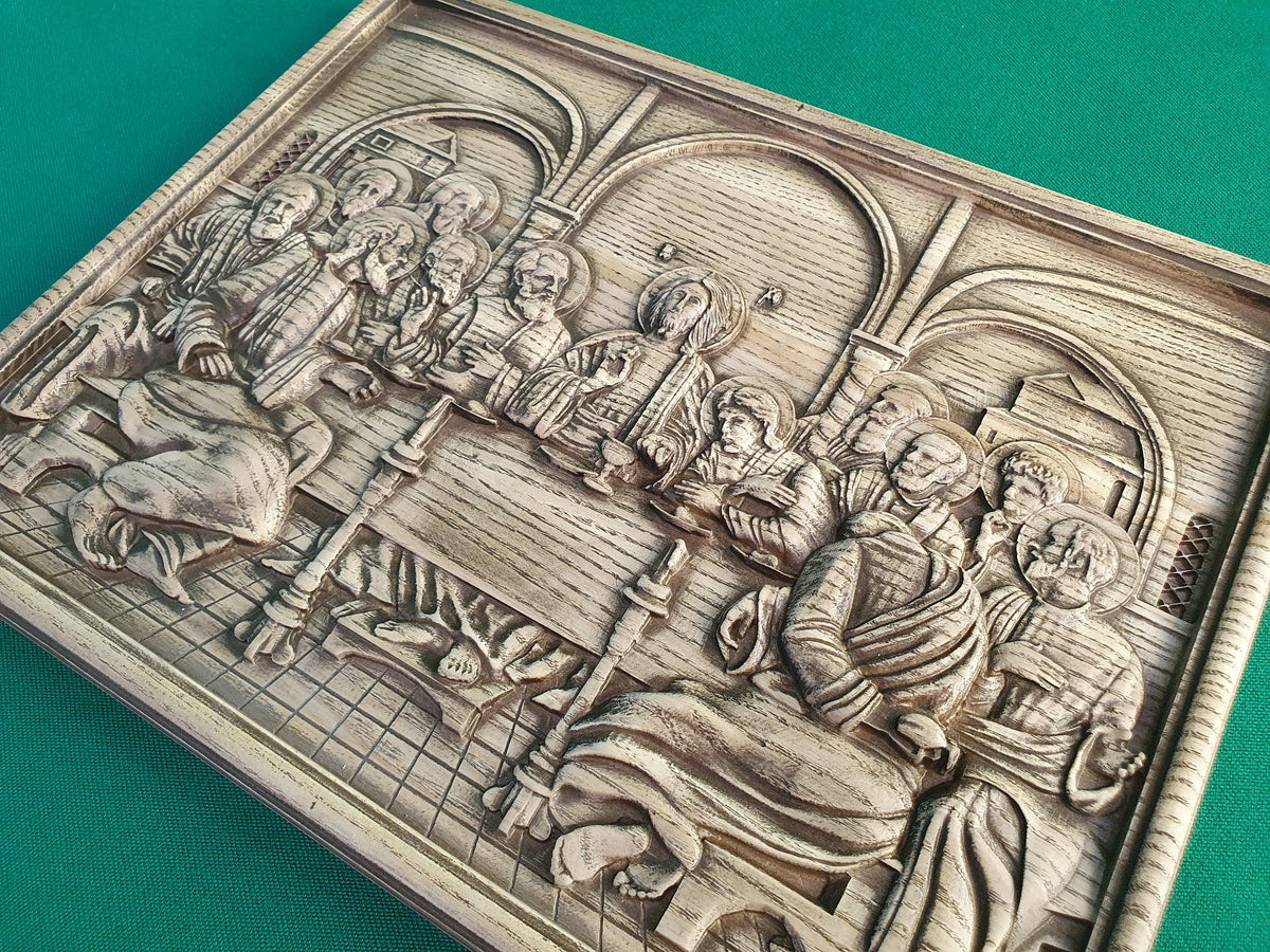 Last supper carving wood in new design, Christ The Last Supper religion icons "JESUS" Last supper, Wood carved religious Icon