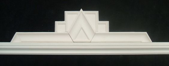Art Deco Decorative Unpainted Wood Carved Applique Onlay