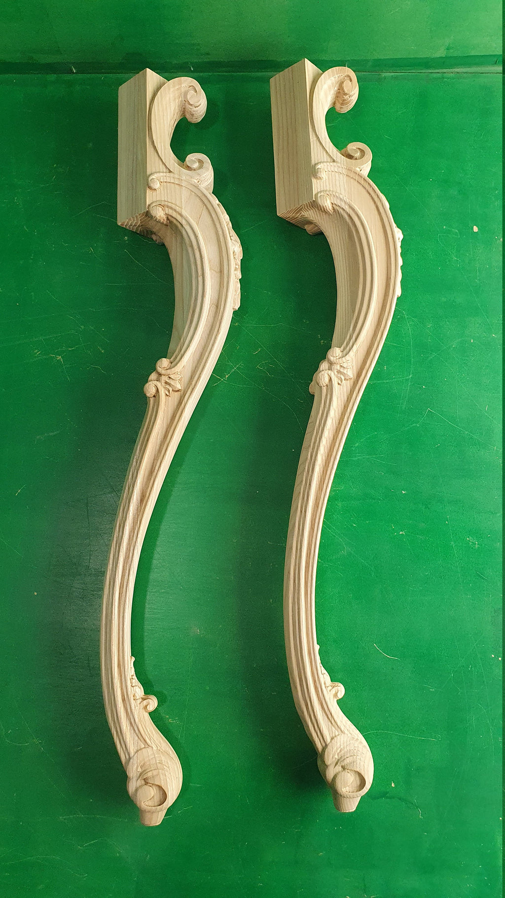 Beautiful Carved Cabriole Legs, Set 2pc, for the table