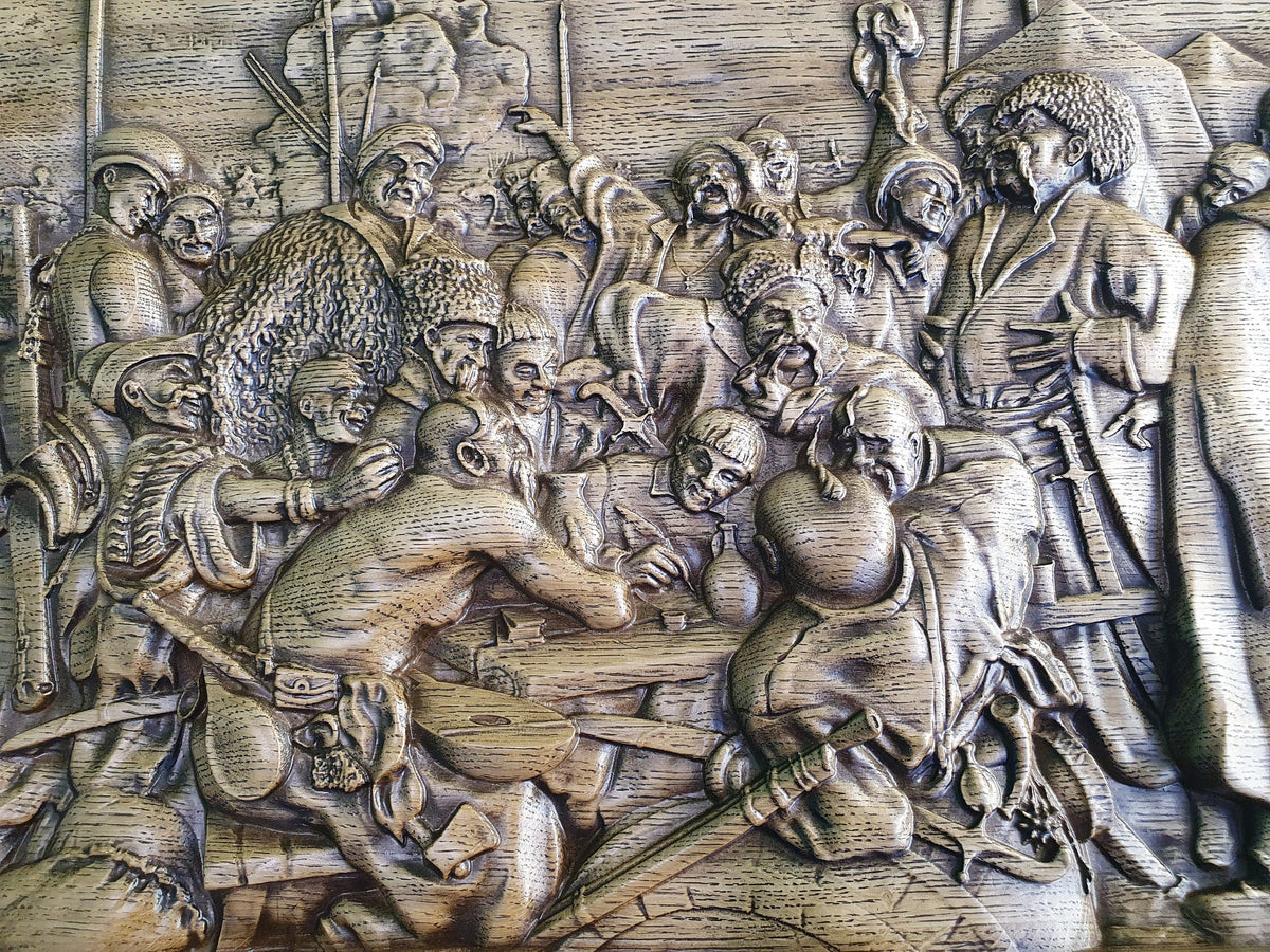 Zaporozhian Cossacks write To Sultan, Home and office wall decor, wood painting