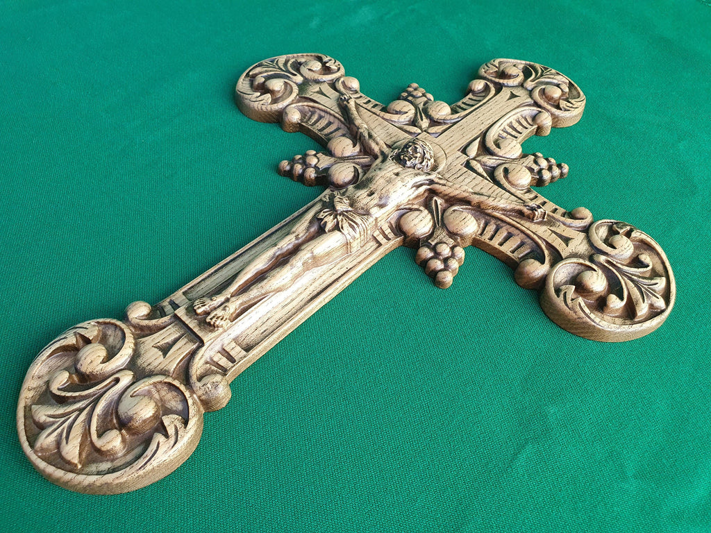 Wooden Crucifix, Catholic cross, carved wooden cross, wooden cross, Catholic cross, Jesus Christ