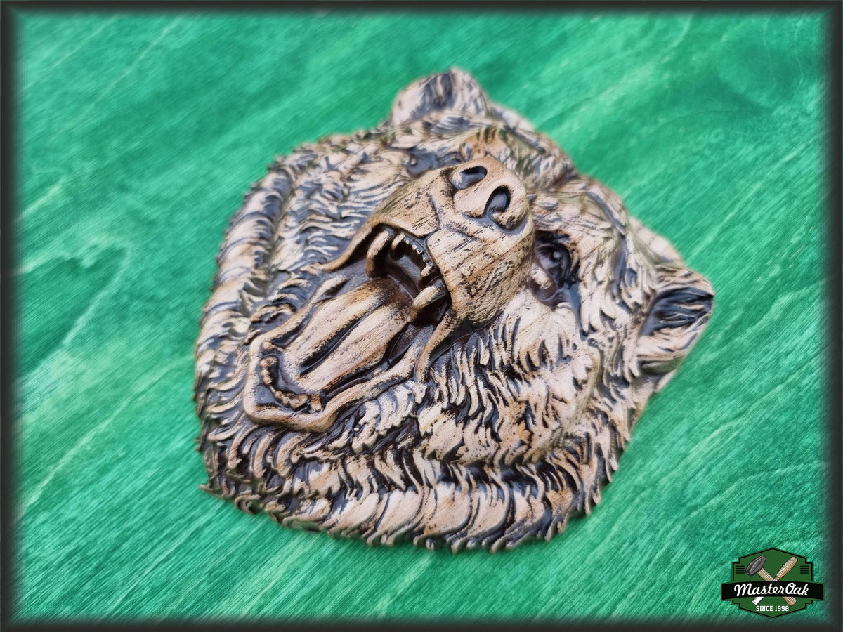 Angry Bear Head carved of wood,  Unusual wall decor, Viking carving, Celtic Lord Of Woods, Wall art, Wall decor, Wall hanging