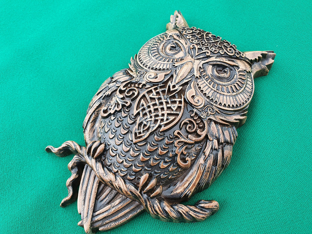 Viking Owl, Celtic Design Bird,Celtic Owl, Wall Hanging Sculpture, Viking Decor, Scandinavian