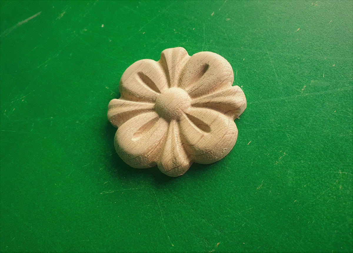 Flower decor of wood, Unpainted, 6 pieces, Home Wall Embellishments, wood onlays, wood wall art decor