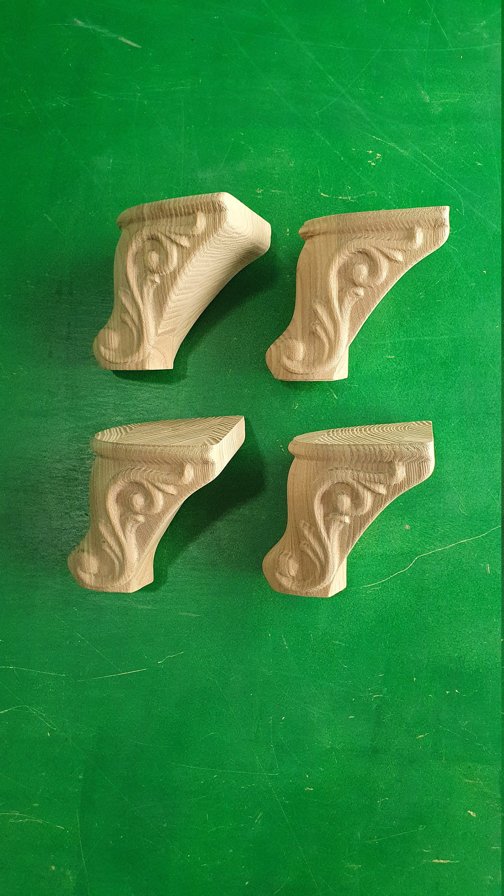 Carved Cabriole Legs, Set 4pc, for the cupboard, baroque Style, wooden legs, furniture leg