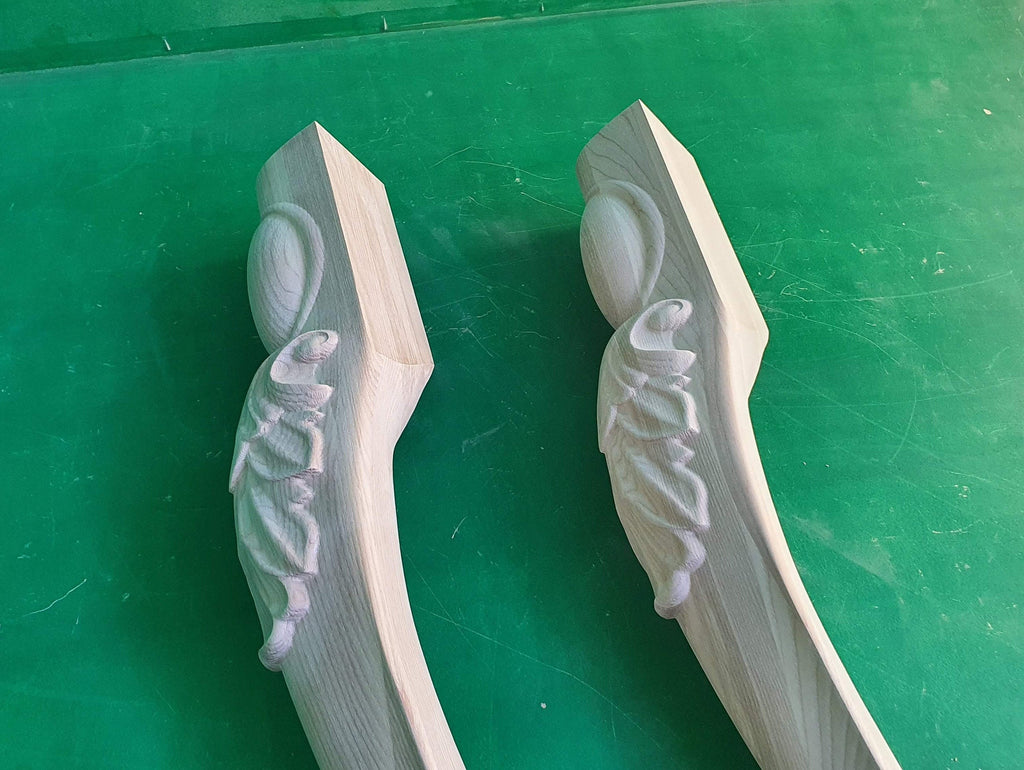 Beautiful Carved Cabriole Legs, Set 2pc, for the table, classic style legs, baroque legs