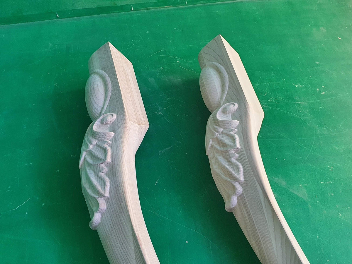 Beautiful Carved Cabriole Legs, Set 2pc, for the table, classic style legs, baroque legs