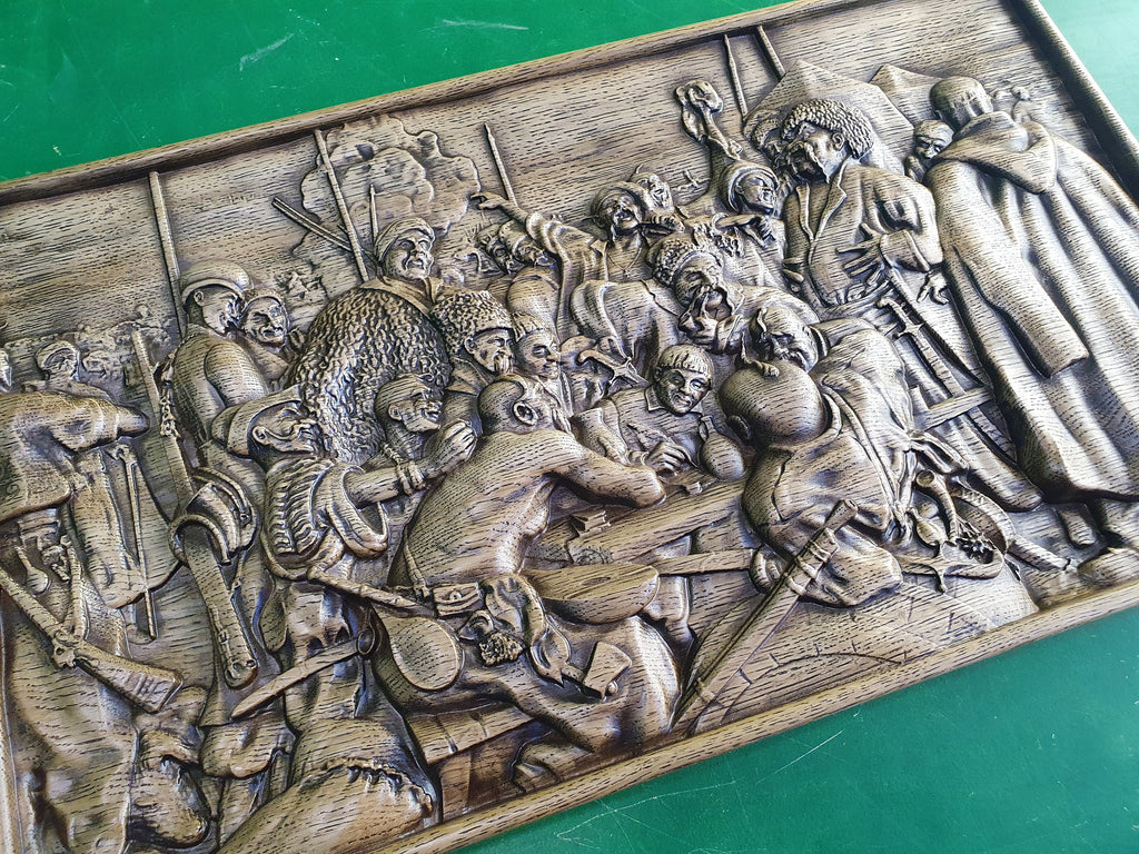 Zaporozhian Cossacks write To Sultan, Home and office wall decor, wood painting