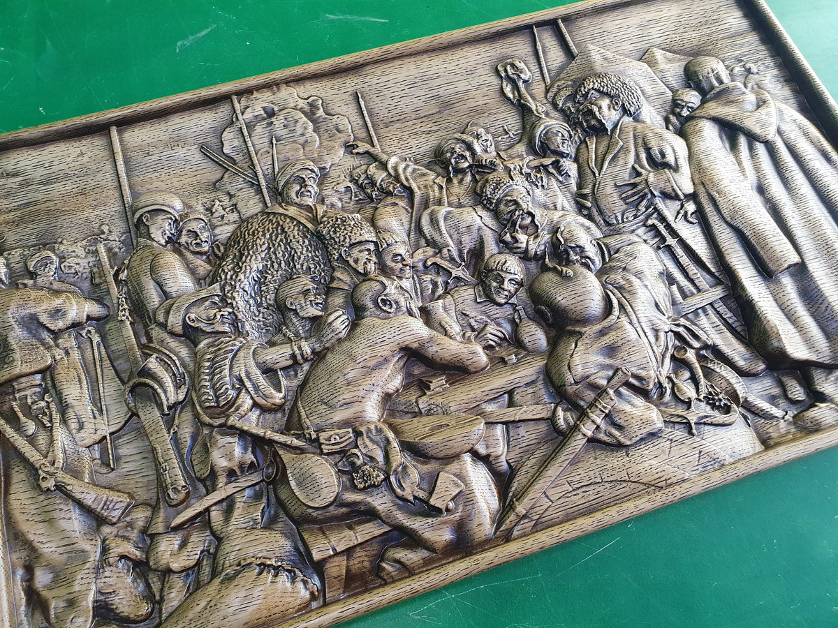 Zaporozhian Cossacks write To Sultan, Home and office wall decor, wood painting