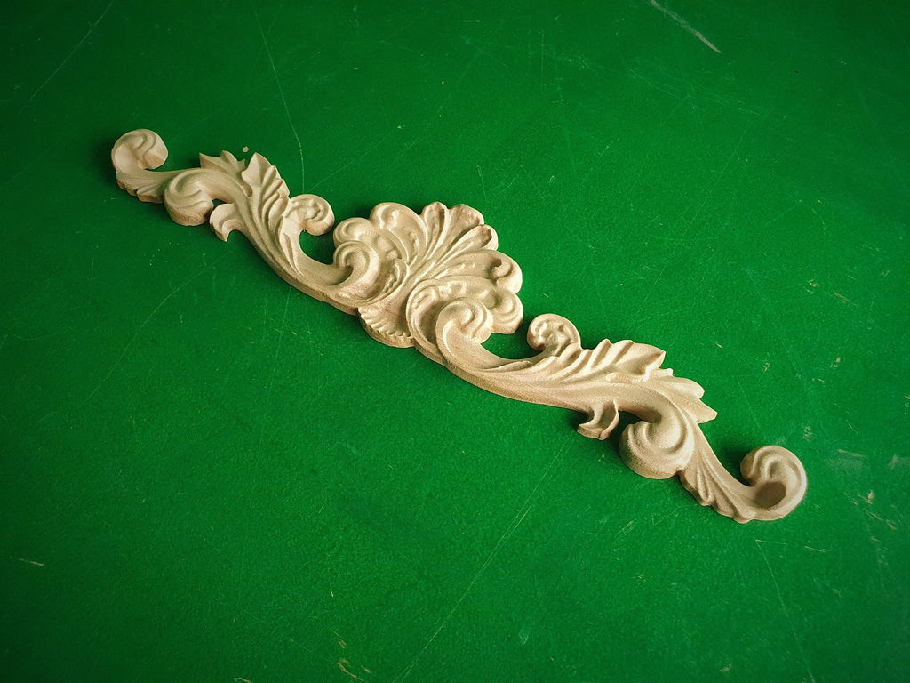 Floral Wood Pattern, wooden onlay, 1pc, Applique furniture decor DIY Furniture Trim Supplies wall ornaments pediments