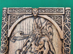 God ODIN on the throne , Scandinavian God,  Celtic wood carving, Viking carving, wooden carving