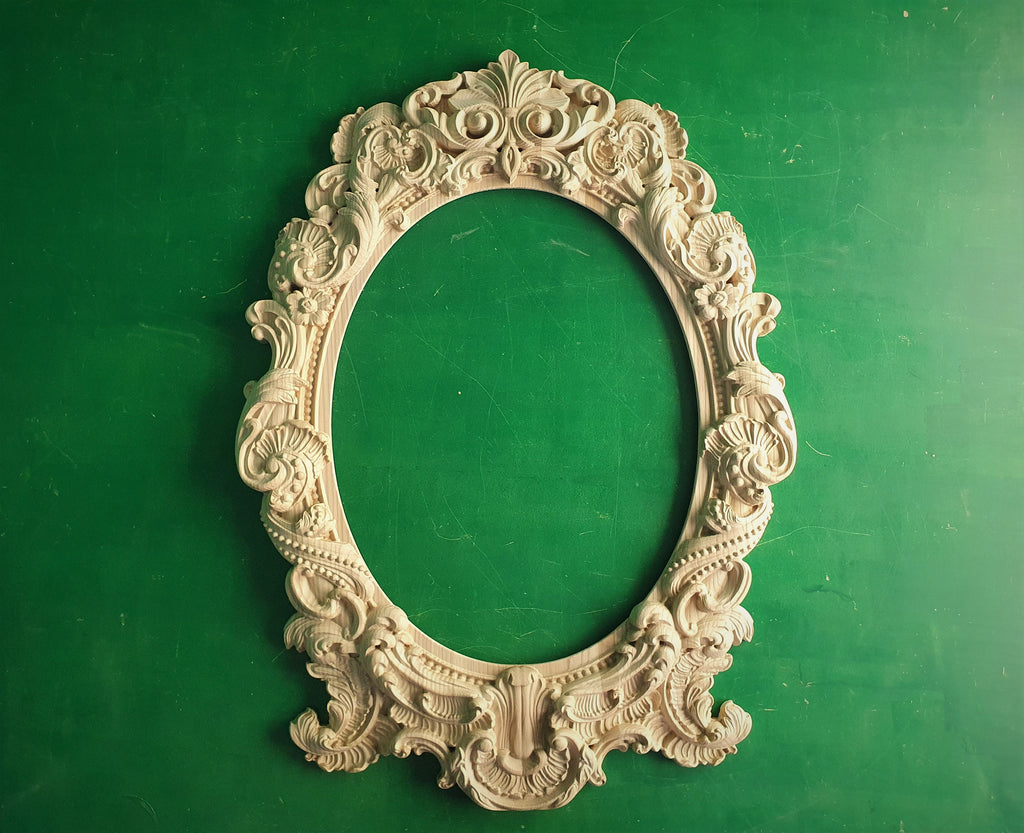 Carved Mirror Frame, Unpainted