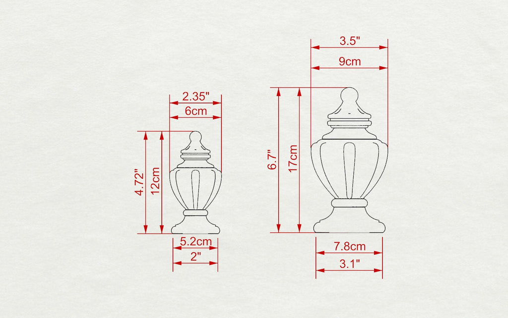 Top for Stair, 1pc, classic style top, baroque style, wooden top, top of the pillar