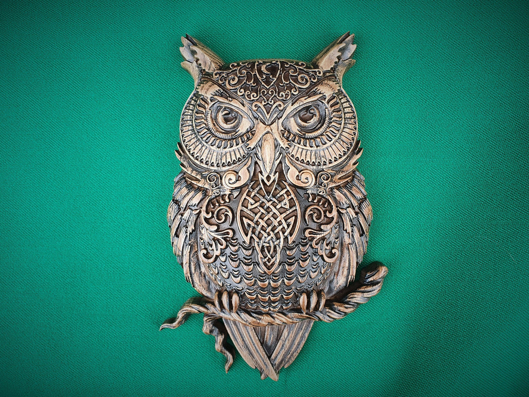 Viking Owl, Celtic Design Bird,Celtic Owl, Wall Hanging Sculpture, Viking Decor, Scandinavian