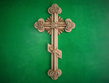 Load image into Gallery viewer, Carved Wooden Cross, Wood Crucifix, wall hanging, religious art
