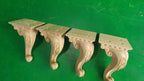 Carved Cabriole Legs, Set 4pc, for the cupboard, baroque Style, wooden legs, furniture leg