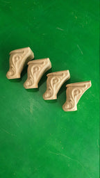Carved Cabriole Legs, Set 4pc, for the cupboard, baroque Style, wooden legs, furniture leg