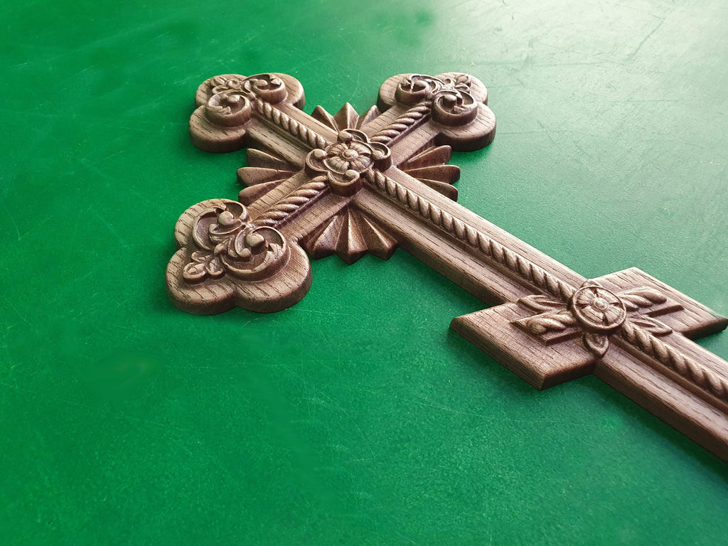 Carved Wooden Cross, Wood Crucifix, wall hanging, religious art