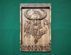 God ODIN with helmet , Scandinavian God,  Celtic wood carving, Viking carving, wooden carving