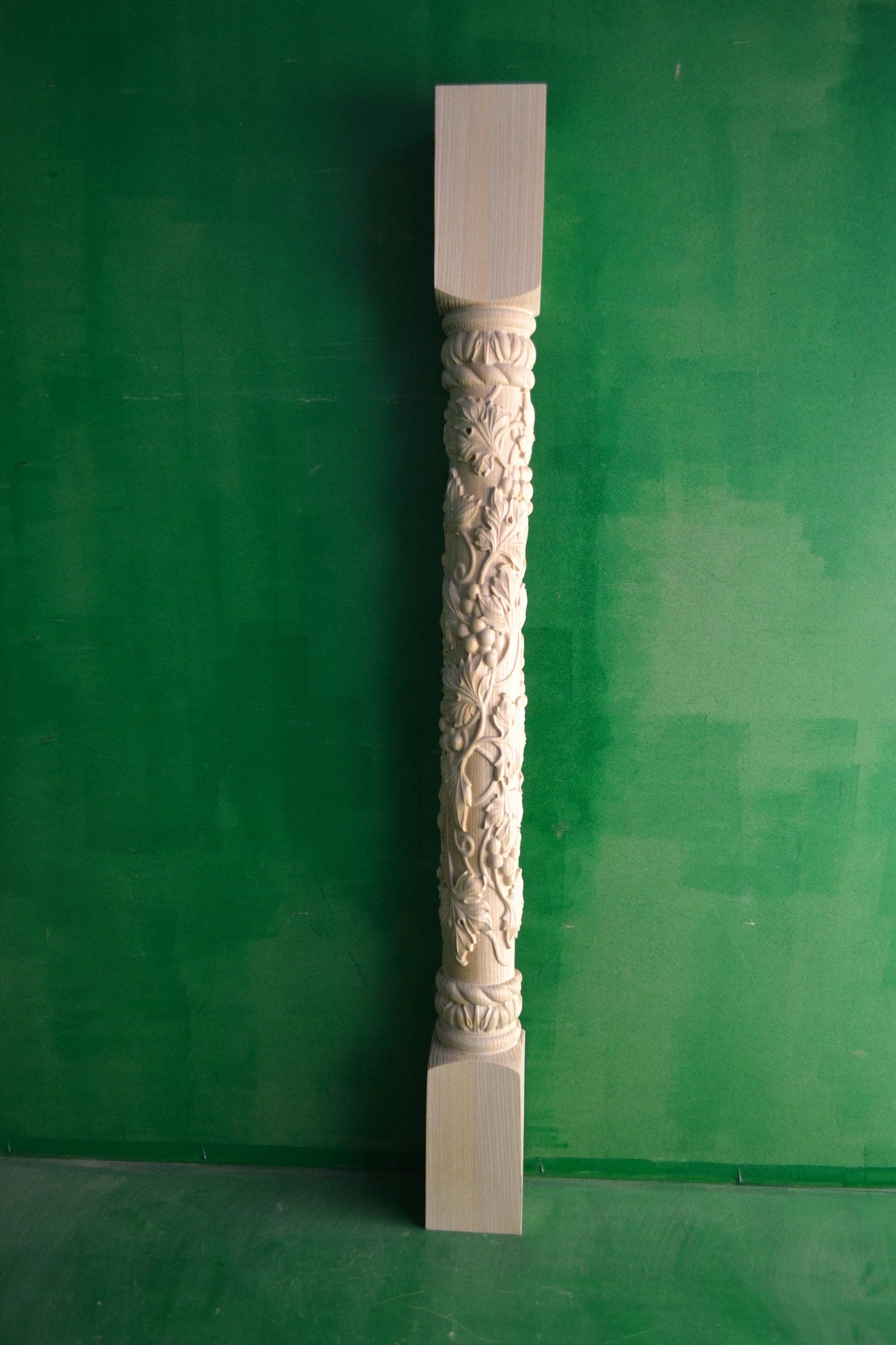 Baluster with Grape, carved banister of wood, stair banister, Carved wood balusters for stairs