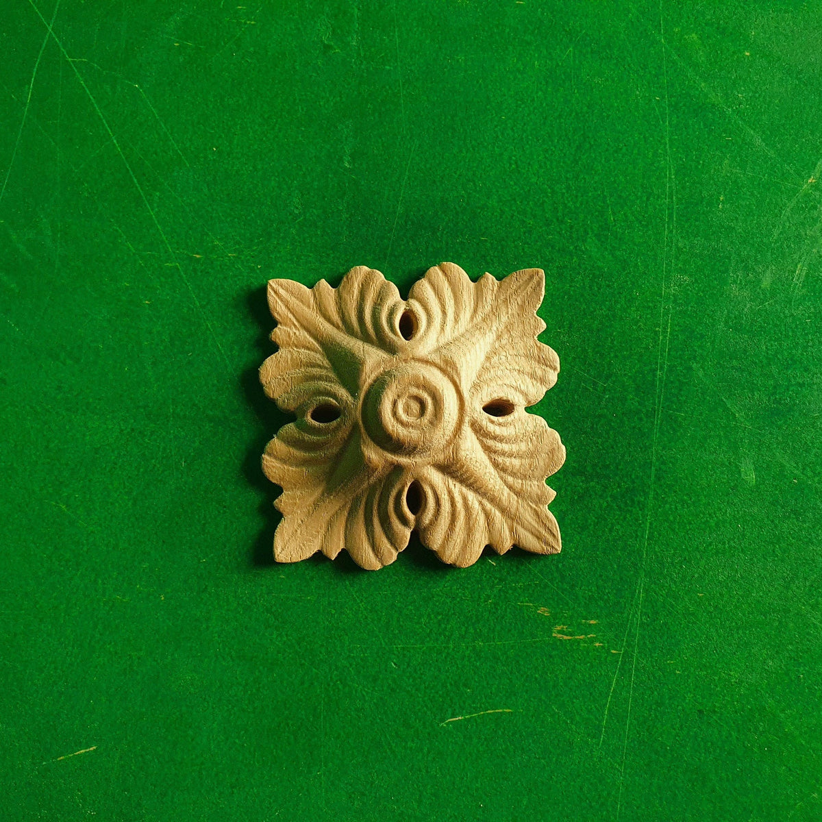 Pair of Carved Rosettes Unpainted, Set of 2pcs, Home Wall Embellishments, wood onlays, wood wall art decor