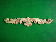 Load image into Gallery viewer, Carved Leaves Onlay, 1pc, Home Wall Embellishments, Furniture Carving, Applique furniture decor DIY Furniture Trim Supplies bed pediments
