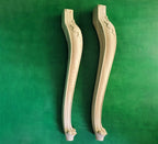 Carved Cabriole Legs of wood, Set of 2pc, for the dinner table, coffee table, for furniture restoration