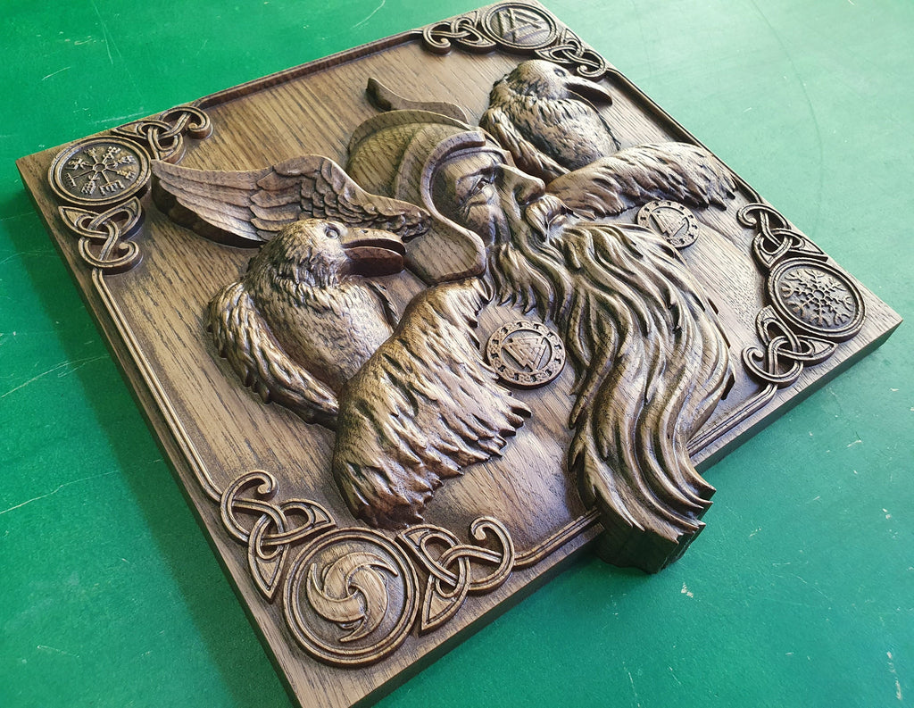 Scandinavian God - Odin,  Odin the Allfather, Celtic wood carving, Viking carving